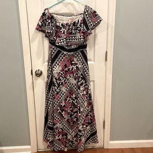 Eliza J Strapless Geometric Maxi Dress